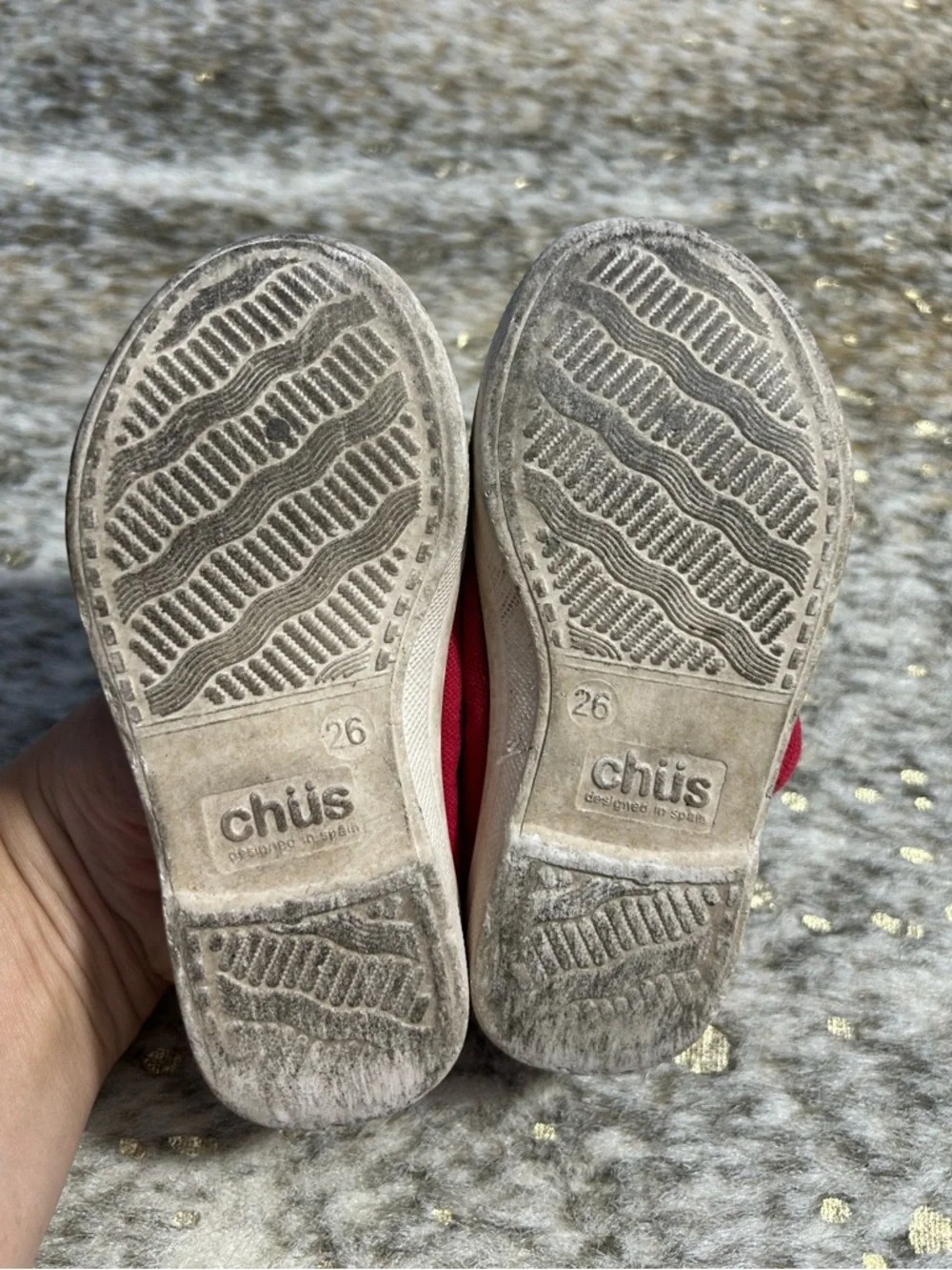 Chus Kids Red Canvas Sneakers with Hook-and-Loop Strap